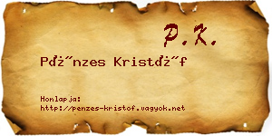 Pénzes Kristóf névjegykártya