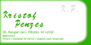kristof penzes business card